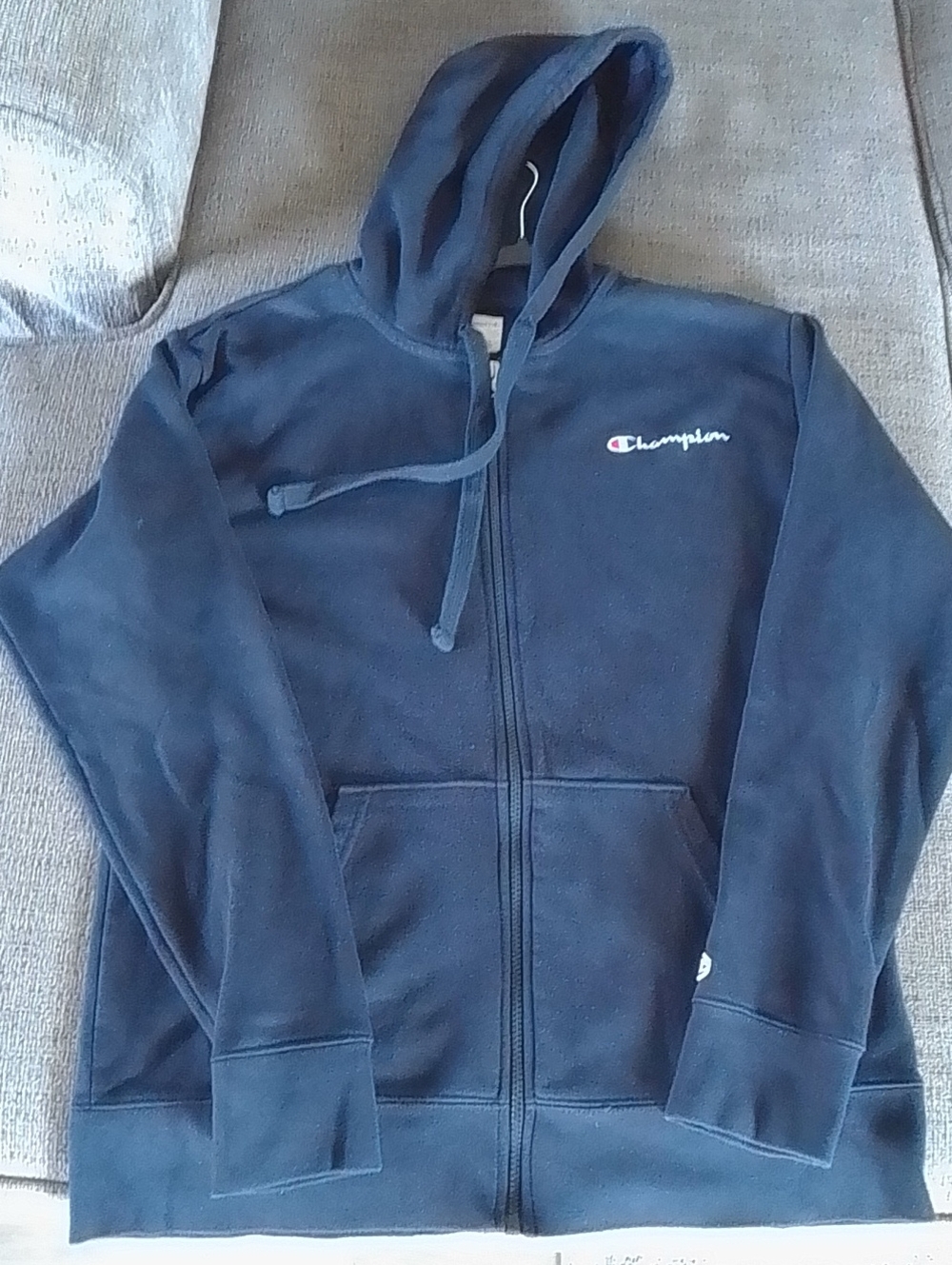 Champion Navy Blue Full-Zip Hooded Sweatshirt